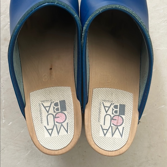 Blue Clog Mules with Rounded Toe - Picture 3 of 5